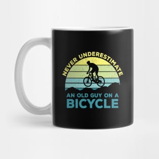 Never Underestimate An old Guy On A Bicycle - Christmas Gift Idea Mug